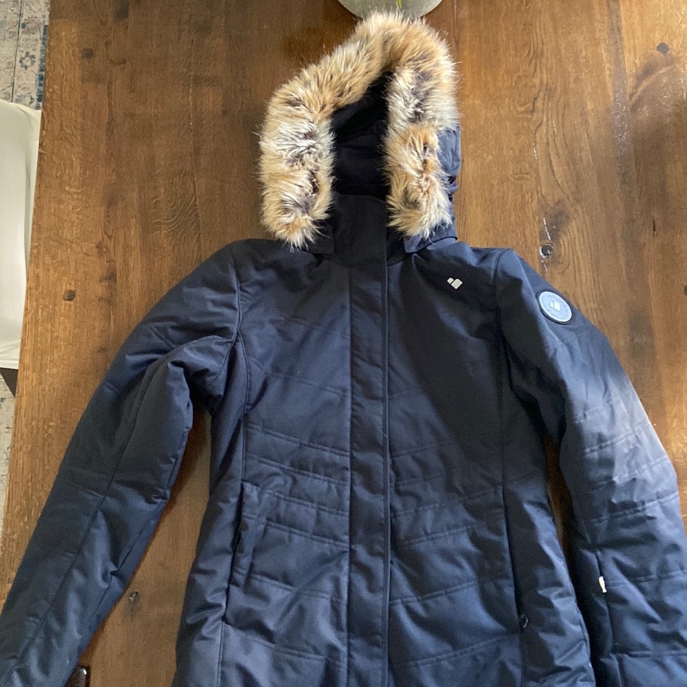 Obermeyer: black Tuscany II Jacket with fur hood